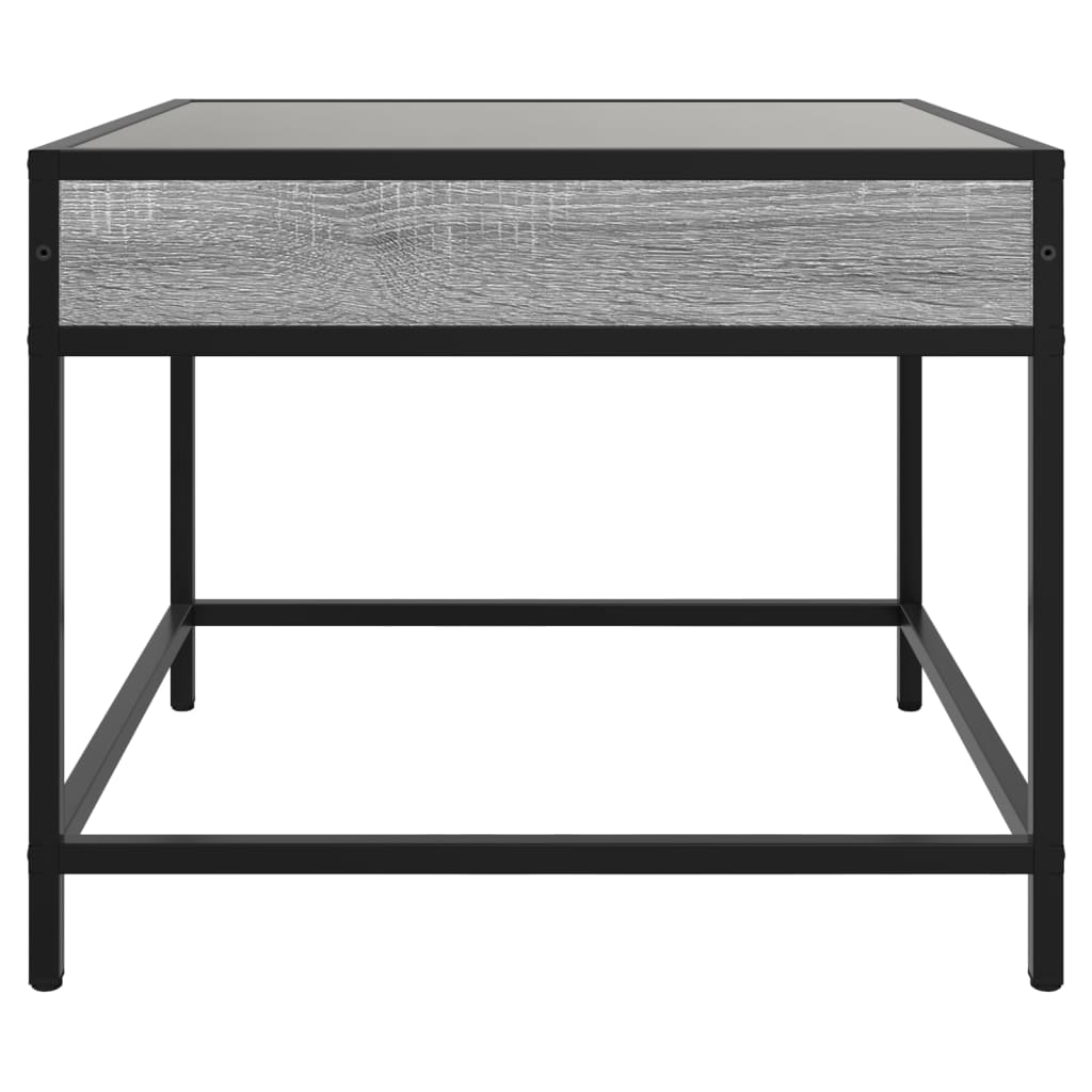 vidaXL Coffee Table with Infinity LED Grey Sonoma 50x50x41 cm