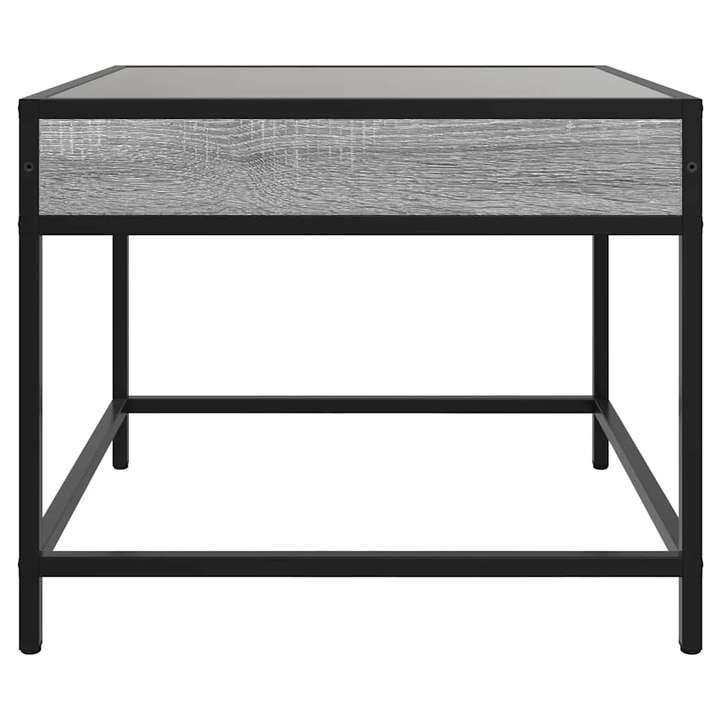 vidaXL Coffee Table with Infinity LED Grey Sonoma 50x50x41 cm