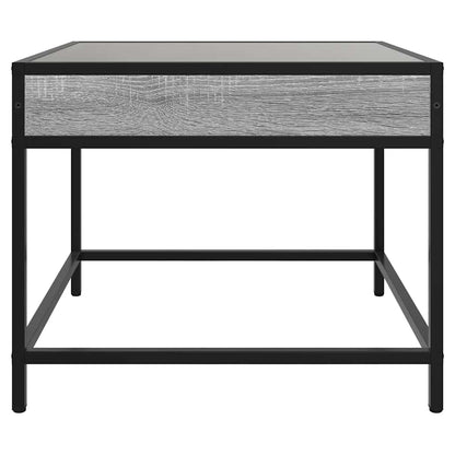 vidaXL Coffee Table with Infinity LED Grey Sonoma 50x50x41 cm