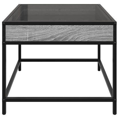 vidaXL Coffee Table with Infinity LED Grey Sonoma 50x50x41 cm