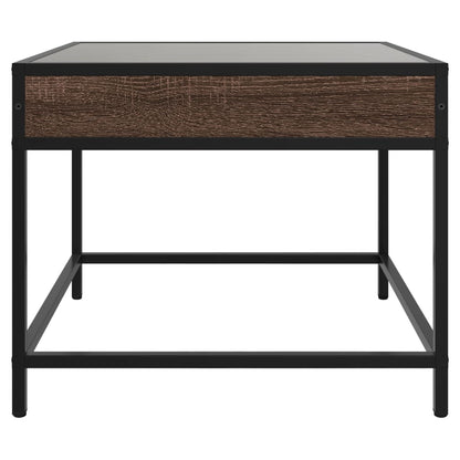 vidaXL Coffee Table with Infinity LED Brown Oak 50x50x41 cm