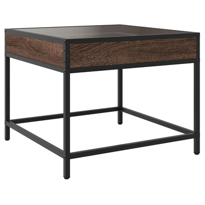 vidaXL Coffee Table with Infinity LED Brown Oak 50x50x41 cm