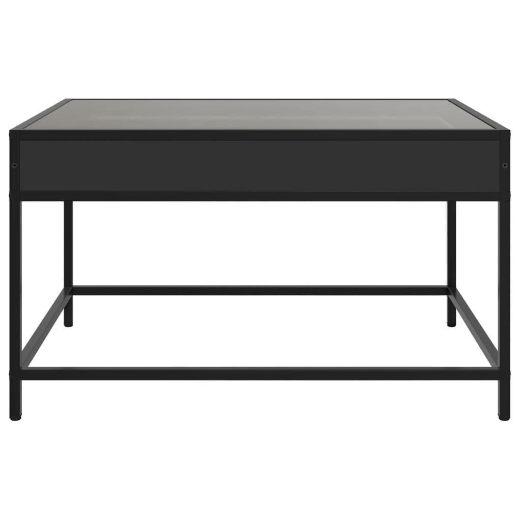 vidaXL Coffee Table with Infinity LED Black 70x50x41 cm
