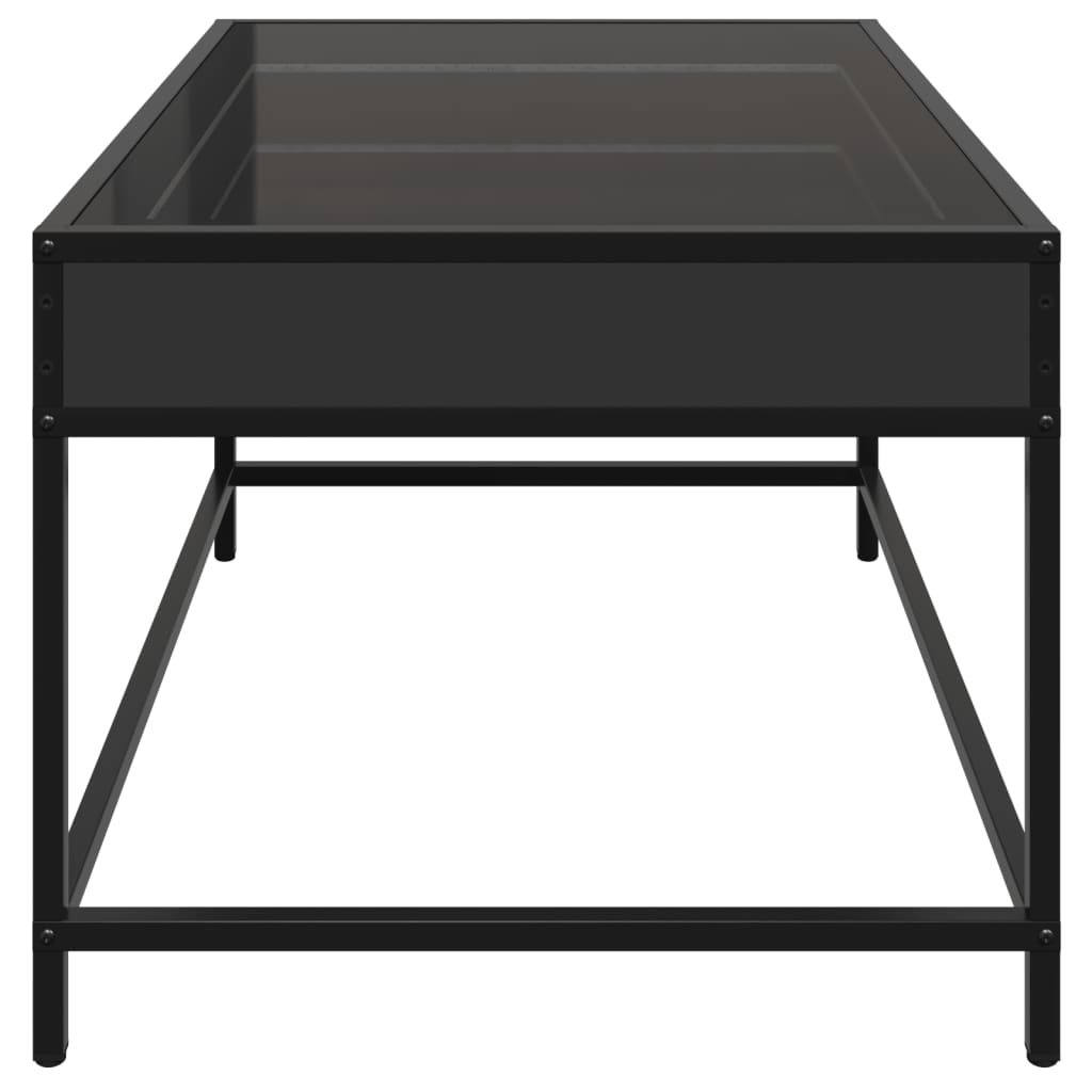 vidaXL Coffee Table with Infinity LED Black 70x50x41 cm