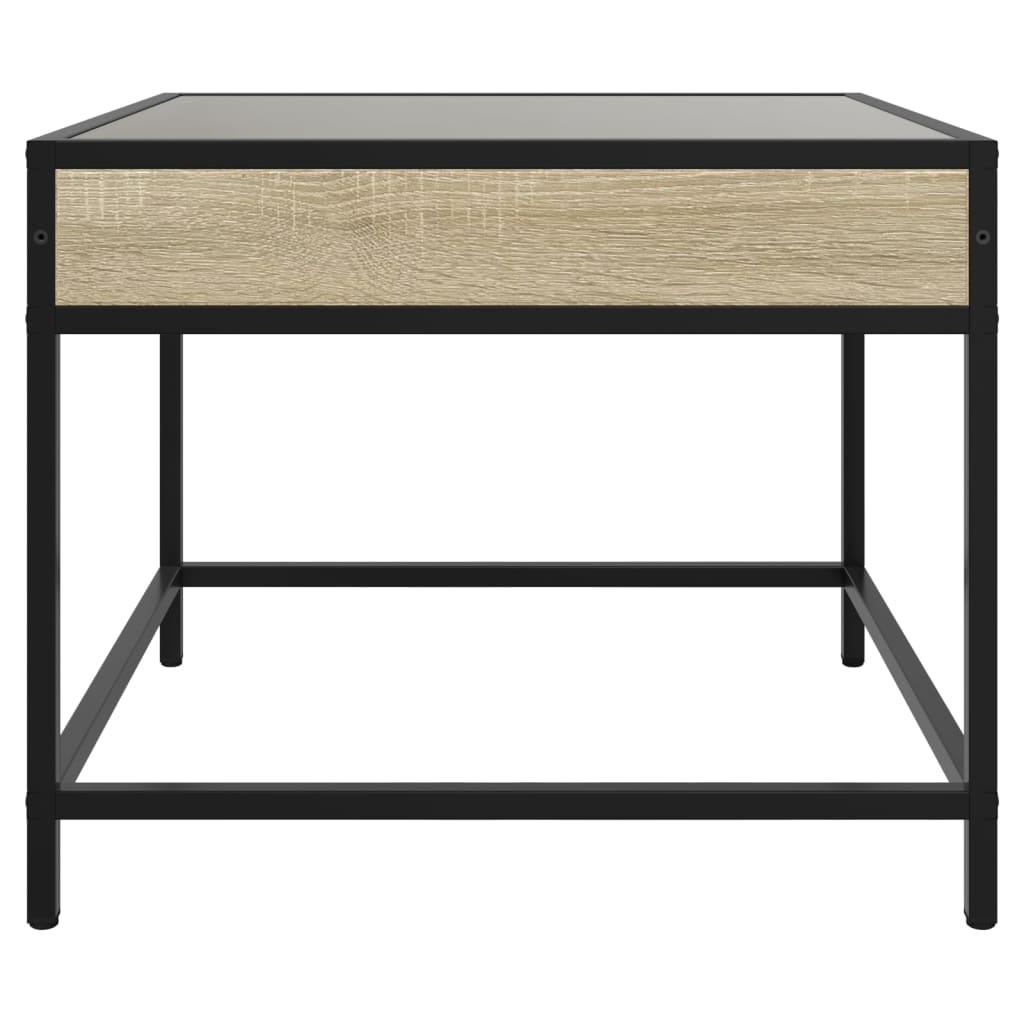 vidaXL Coffee Table with Infinity LED Sonoma Oak 70x50x41 cm