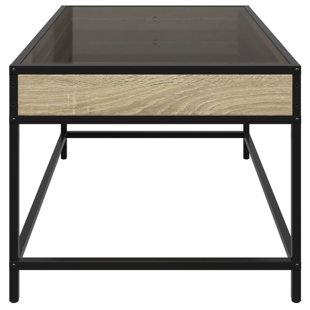vidaXL Coffee Table with Infinity LED Sonoma Oak 70x50x41 cm