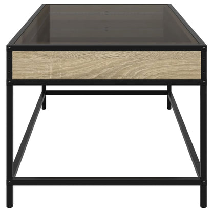 vidaXL Coffee Table with Infinity LED Sonoma Oak 70x50x41 cm