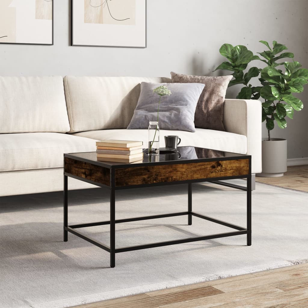 vidaXL Coffee Table with Infinity LED Smoked Oak 70x50x41 cm
