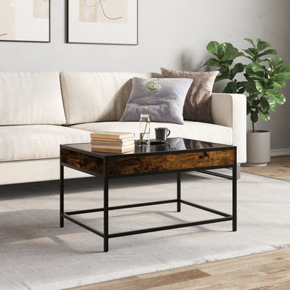 vidaXL Coffee Table with Infinity LED Smoked Oak 70x50x41 cm