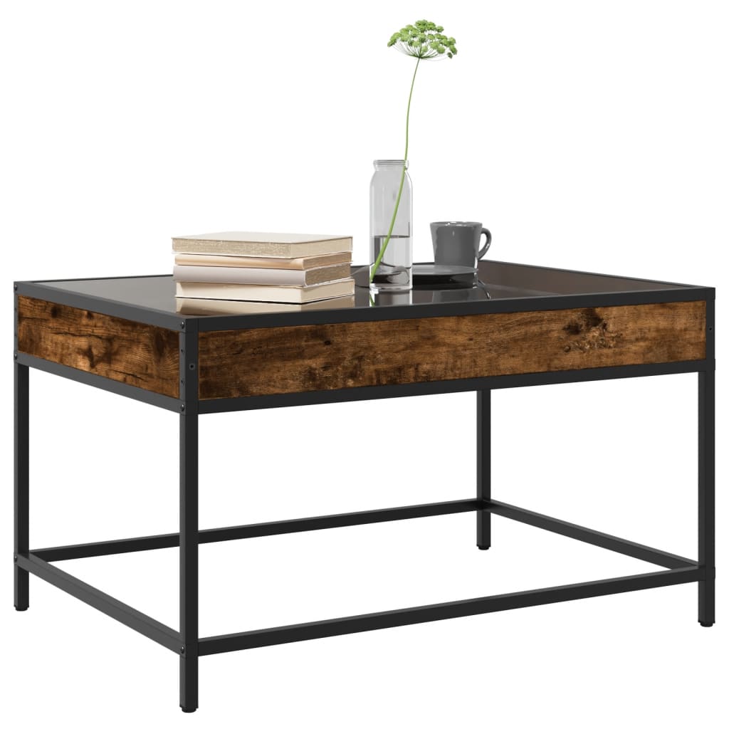 vidaXL Coffee Table with Infinity LED Smoked Oak 70x50x41 cm
