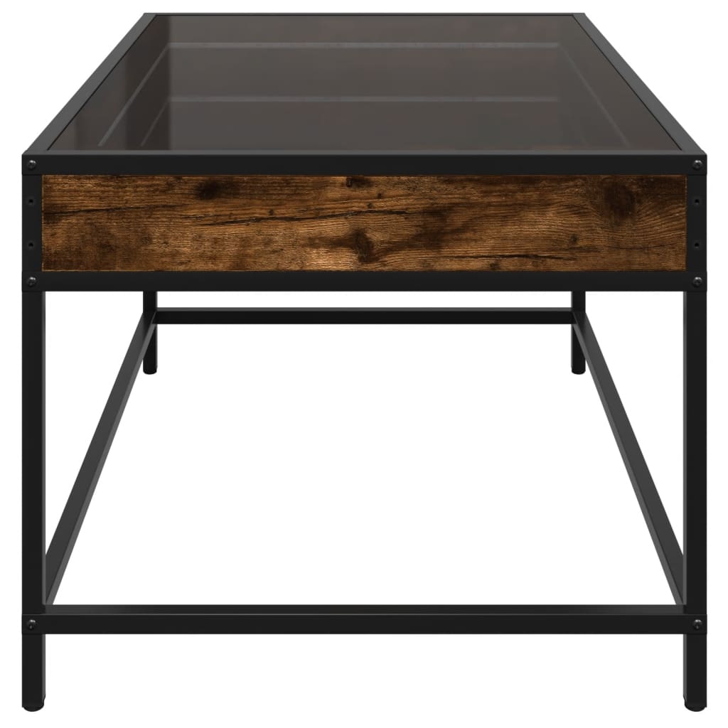 vidaXL Coffee Table with Infinity LED Smoked Oak 70x50x41 cm