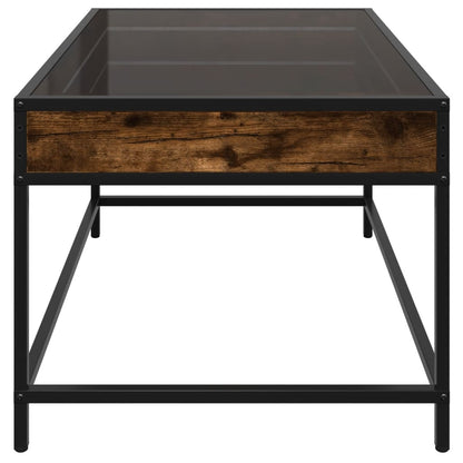 vidaXL Coffee Table with Infinity LED Smoked Oak 70x50x41 cm