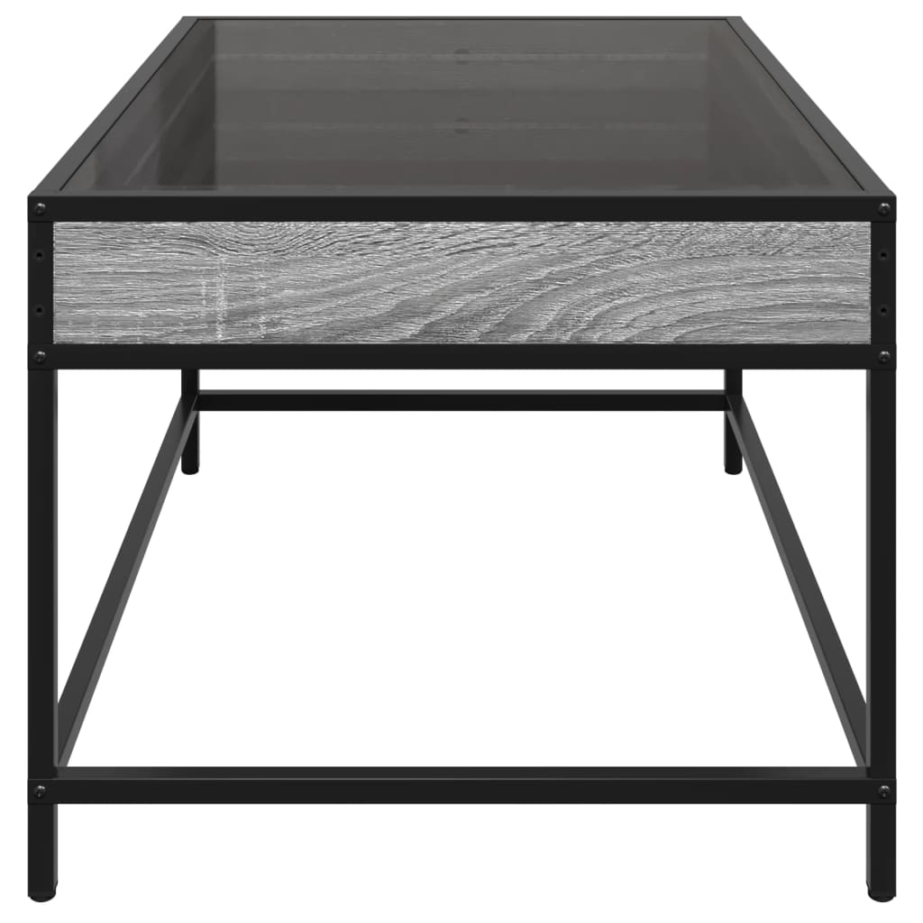 vidaXL Coffee Table with Infinity LED Grey Sonoma 70x50x41 cm