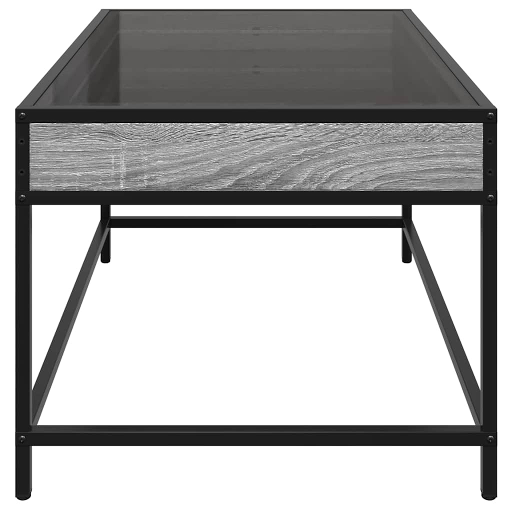 vidaXL Coffee Table with Infinity LED Grey Sonoma 70x50x41 cm