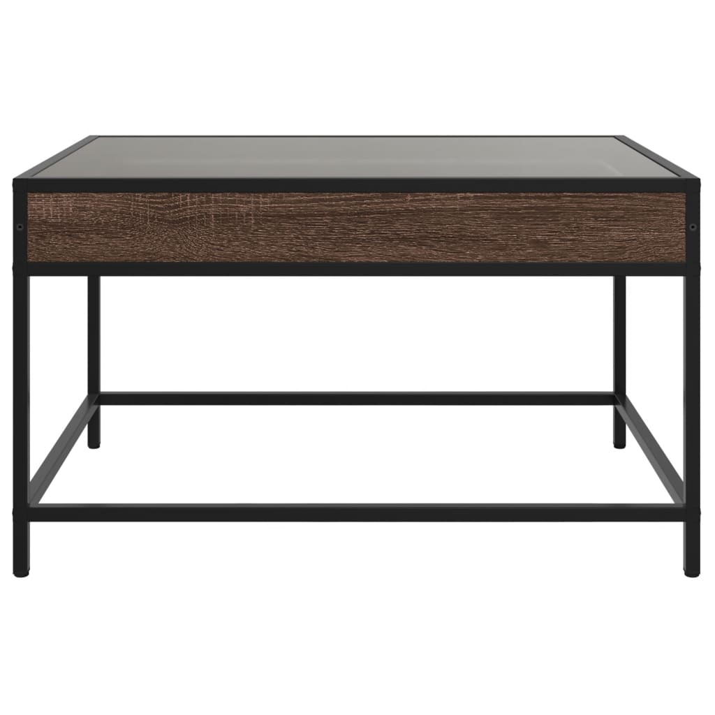 vidaXL Coffee Table with Infinity LED Brown Oak 70x50x41 cm