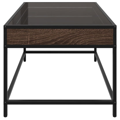 vidaXL Coffee Table with Infinity LED Brown Oak 70x50x41 cm