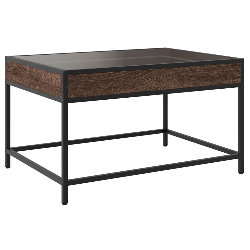 vidaXL Coffee Table with Infinity LED Brown Oak 70x50x41 cm
