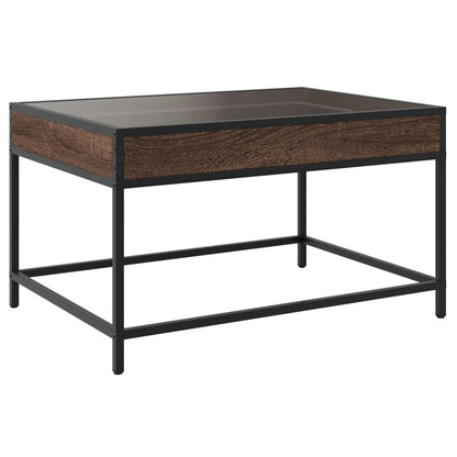 vidaXL Coffee Table with Infinity LED Brown Oak 70x50x41 cm