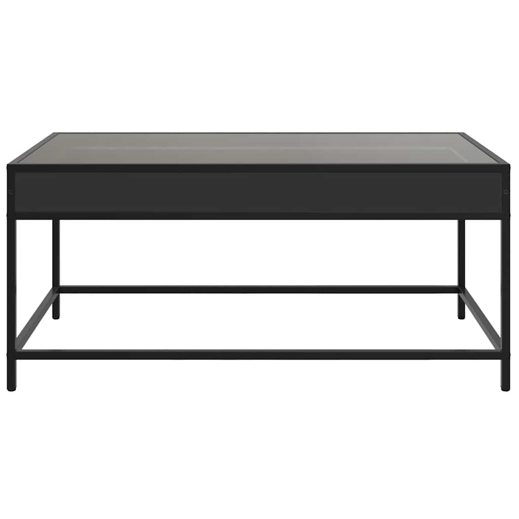 vidaXL Coffee Table with Infinity LED Black 90x50x41 cm