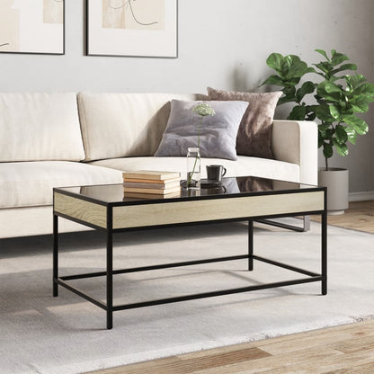 vidaXL Coffee Table with Infinity LED Sonoma Oak 90x50x41 cm