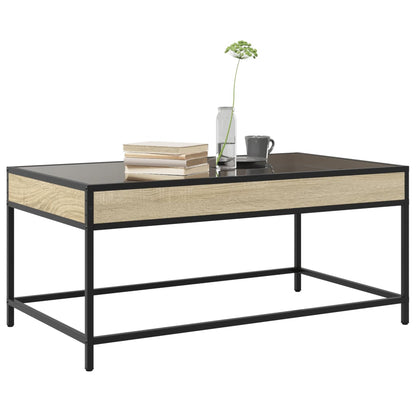 vidaXL Coffee Table with Infinity LED Sonoma Oak 90x50x41 cm