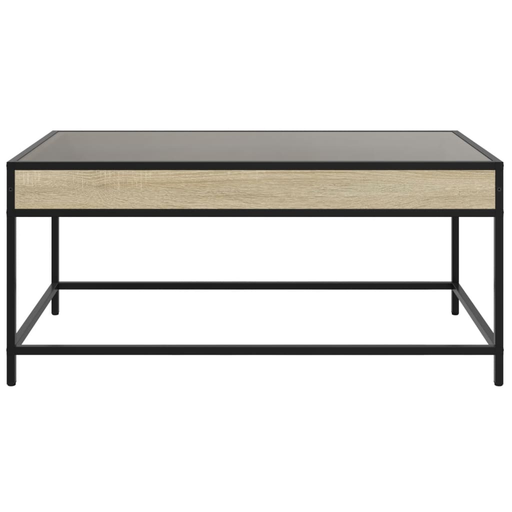vidaXL Coffee Table with Infinity LED Sonoma Oak 90x50x41 cm