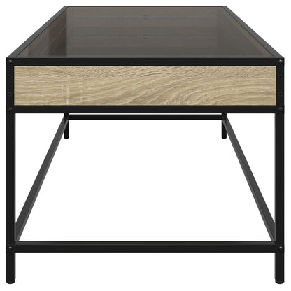 vidaXL Coffee Table with Infinity LED Sonoma Oak 90x50x41 cm