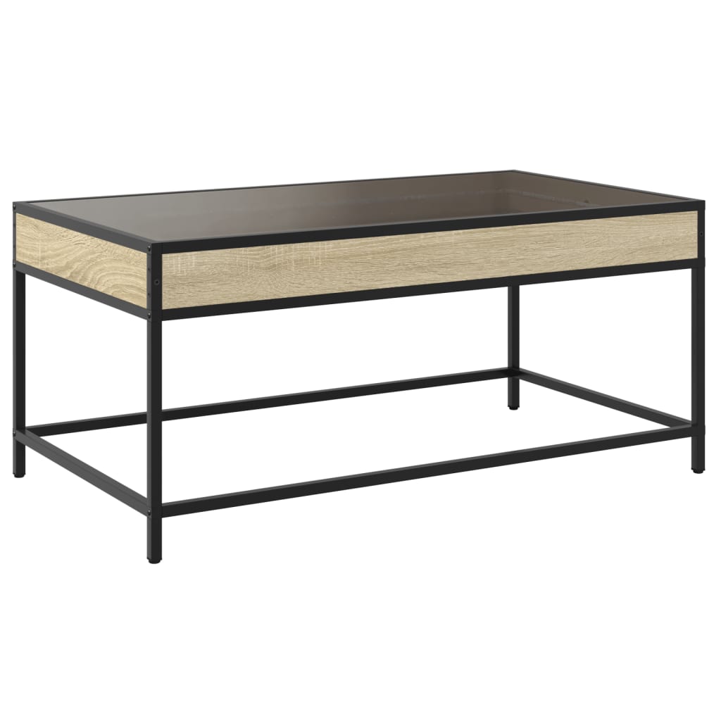 vidaXL Coffee Table with Infinity LED Sonoma Oak 90x50x41 cm