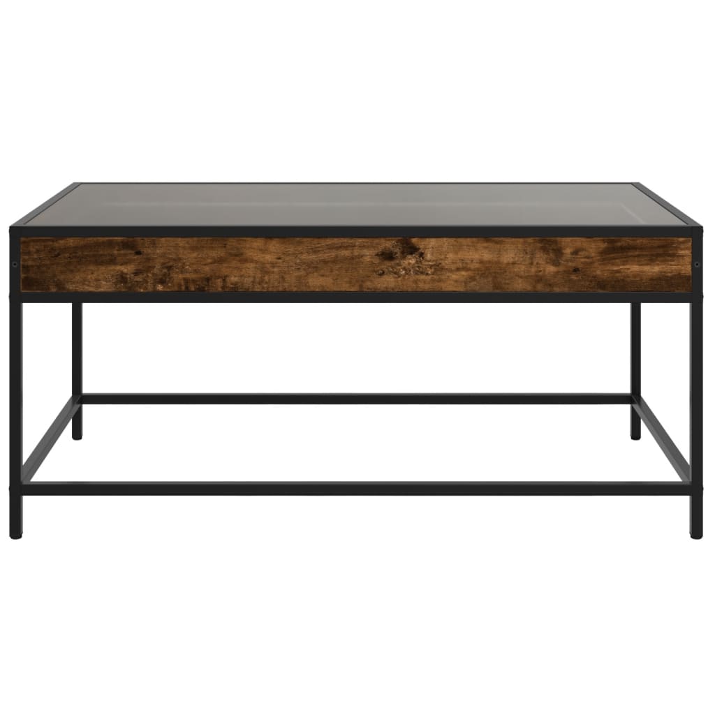 vidaXL Coffee Table with Infinity LED Smoked Oak 90x50x41 cm