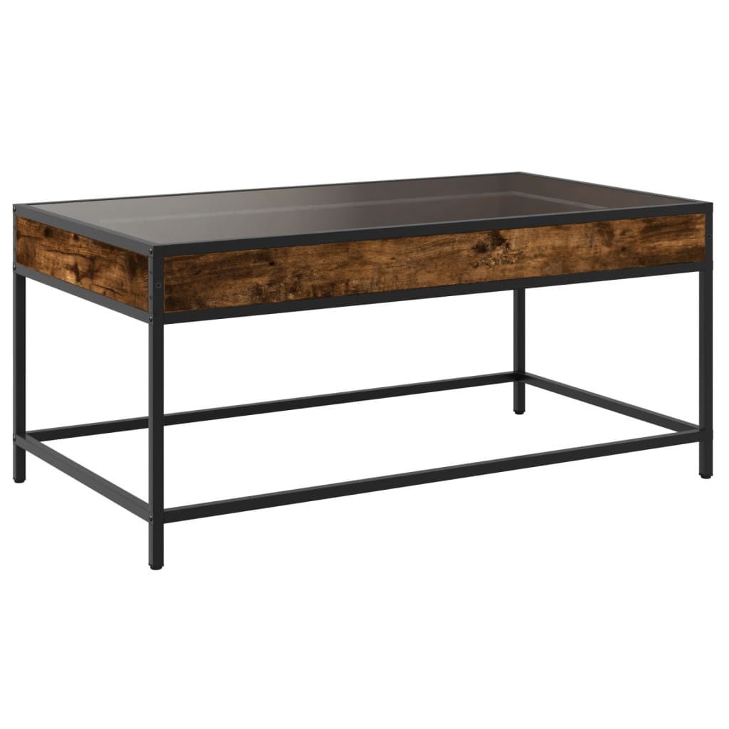 vidaXL Coffee Table with Infinity LED Smoked Oak 90x50x41 cm