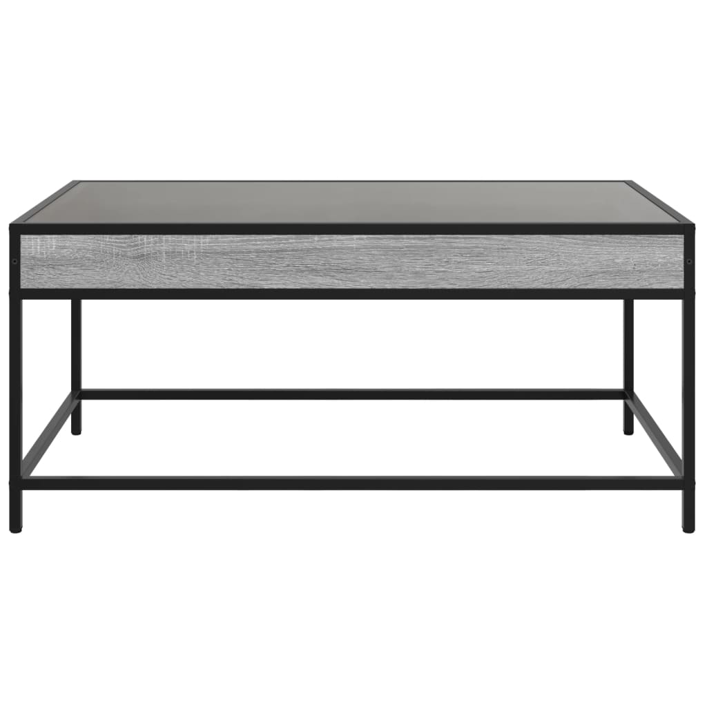 vidaXL Coffee Table with Infinity LED Grey Sonoma 90x50x41 cm