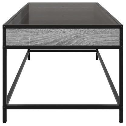 vidaXL Coffee Table with Infinity LED Grey Sonoma 90x50x41 cm