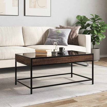 vidaXL Coffee Table with Infinity LED Brown Oak 90x50x41 cm