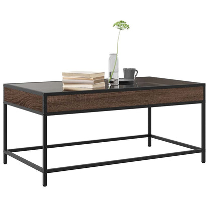 vidaXL Coffee Table with Infinity LED Brown Oak 90x50x41 cm