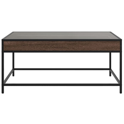 vidaXL Coffee Table with Infinity LED Brown Oak 90x50x41 cm