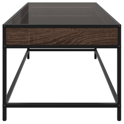 vidaXL Coffee Table with Infinity LED Brown Oak 90x50x41 cm