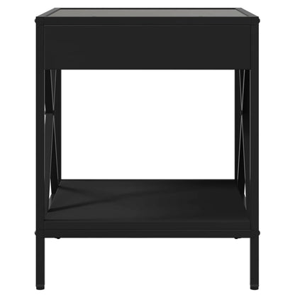 vidaXL Coffee Table with Infinity LED Black 40x40x49 cm
