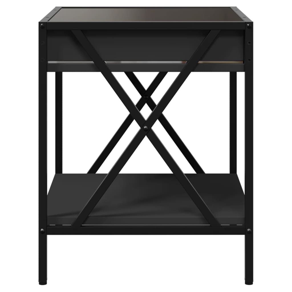 vidaXL Coffee Table with Infinity LED Black 40x40x49 cm