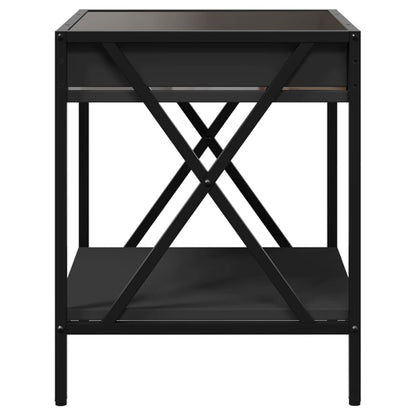 vidaXL Coffee Table with Infinity LED Black 40x40x49 cm