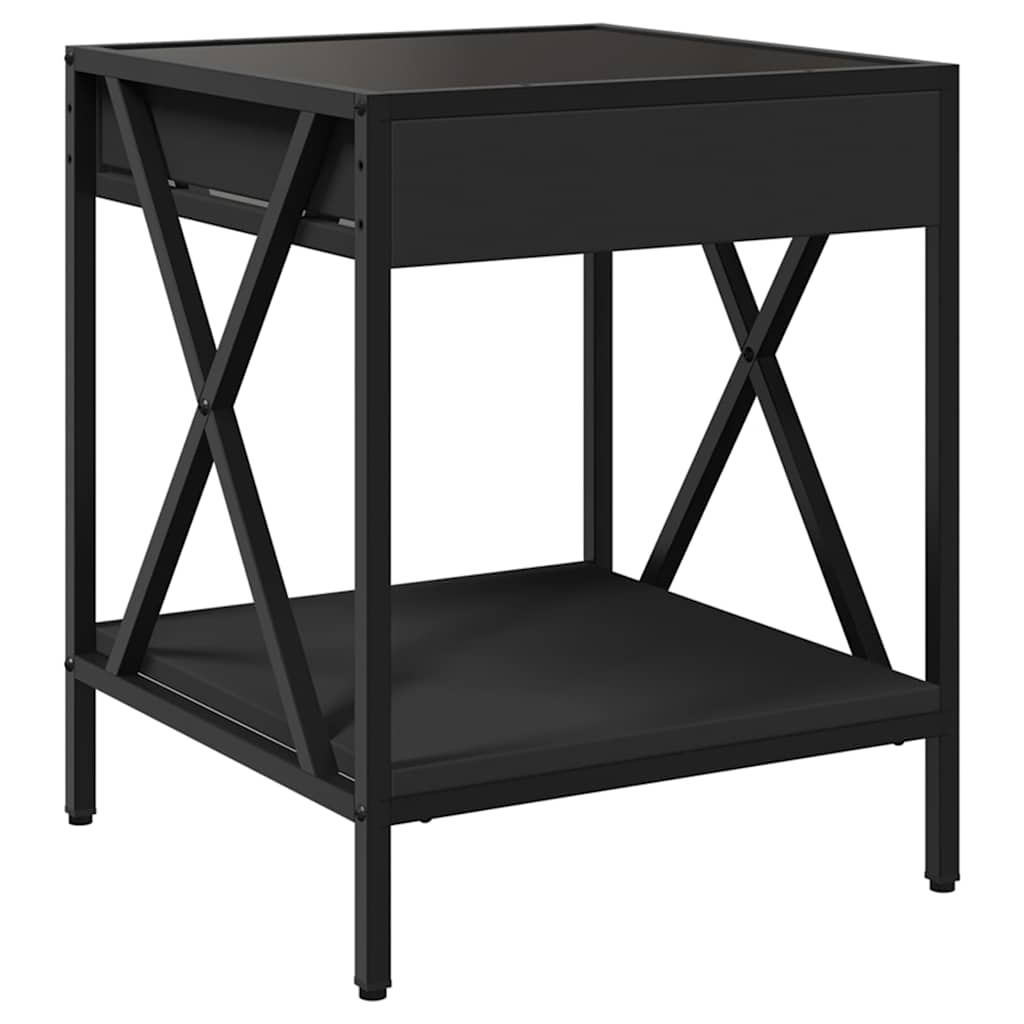 vidaXL Coffee Table with Infinity LED Black 40x40x49 cm
