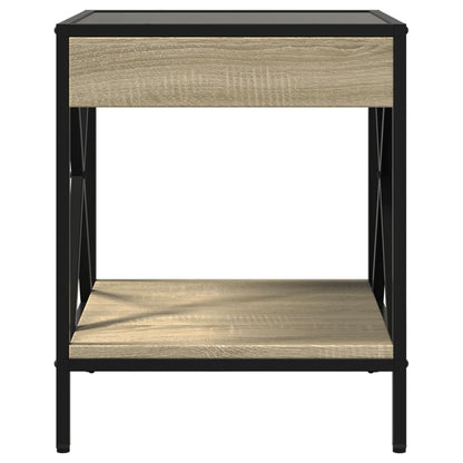 vidaXL Coffee Table with Infinity LED Sonoma Oak 40x40x49 cm