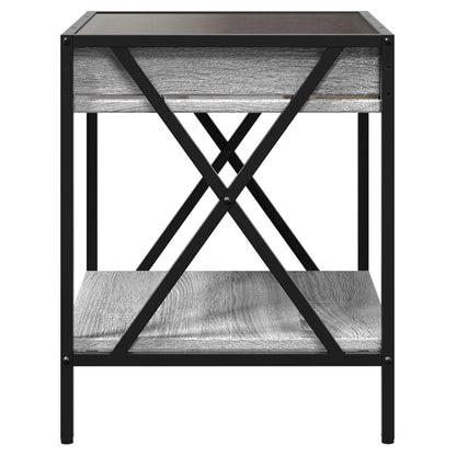 vidaXL Coffee Table with Infinity LED Grey Sonoma 40x40x49 cm