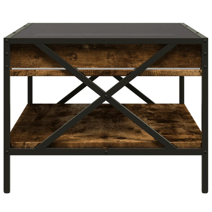 vidaXL Coffee Table with Infinity LED Smoked Oak 70x50x38 cm