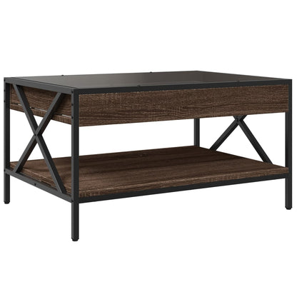vidaXL Coffee Table with Infinity LED Brown Oak 70x50x38 cm