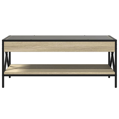 vidaXL Coffee Table with Infinity LED Sonoma Oak 90x50x38 cm