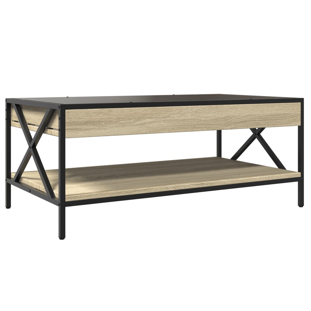 vidaXL Coffee Table with Infinity LED Sonoma Oak 90x50x38 cm