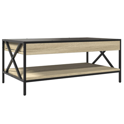 vidaXL Coffee Table with Infinity LED Sonoma Oak 90x50x38 cm