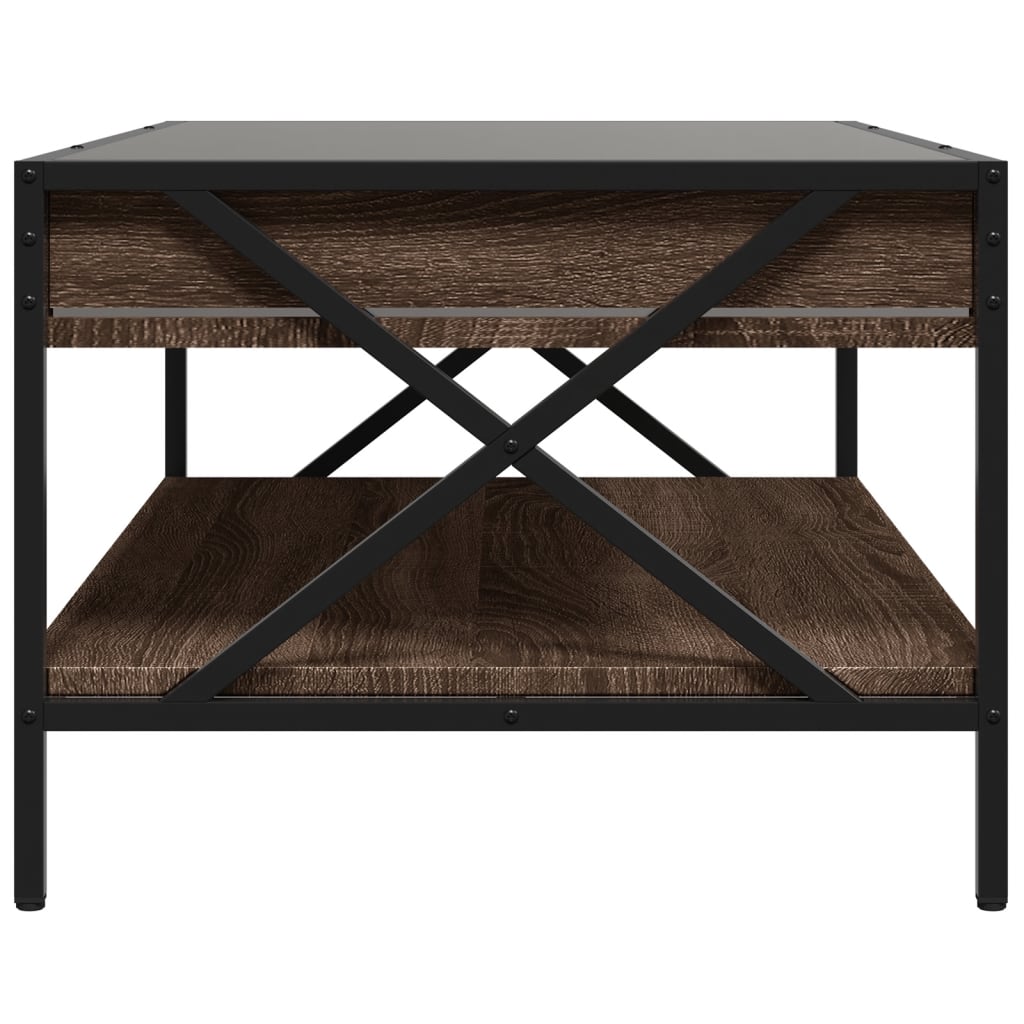 vidaXL Coffee Table with Infinity LED Brown Oak 90x50x38 cm
