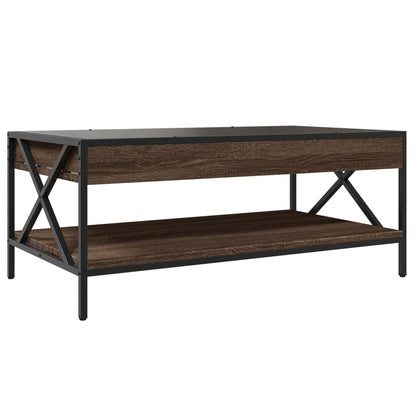 vidaXL Coffee Table with Infinity LED Brown Oak 90x50x38 cm
