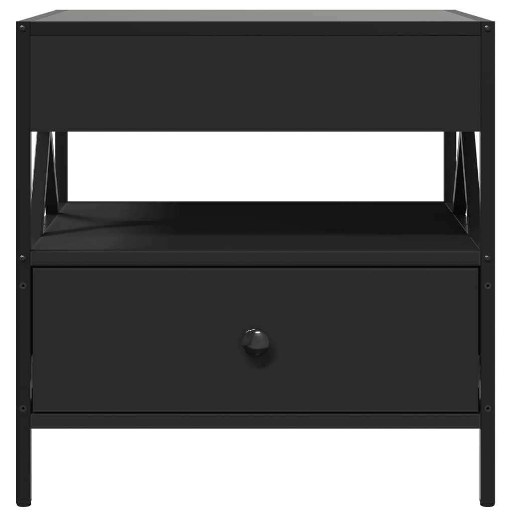 vidaXL Coffee Table with Infinity LED Black 50x50x51 cm